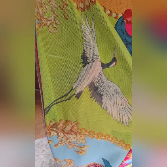 🌻NWOT, Sheer Colorful Patterned Scarf - Picture 2 of 4